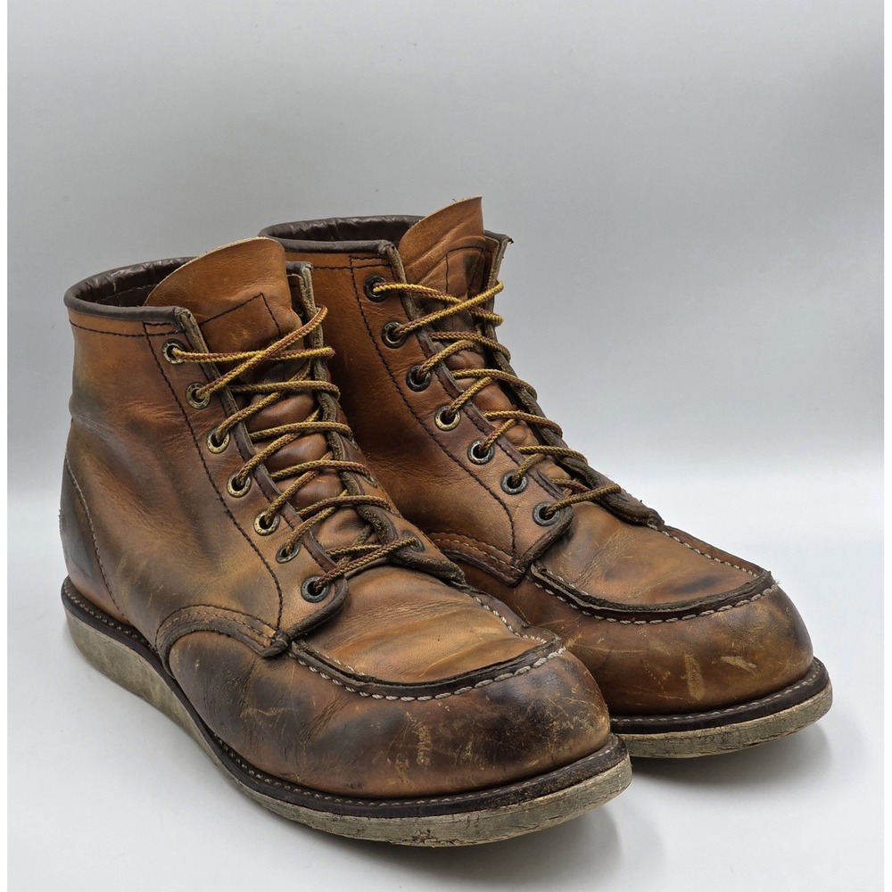 Red Wing 10875 Classic Moc Toe Work Boots Brown Leather Men's Size 10 E USA